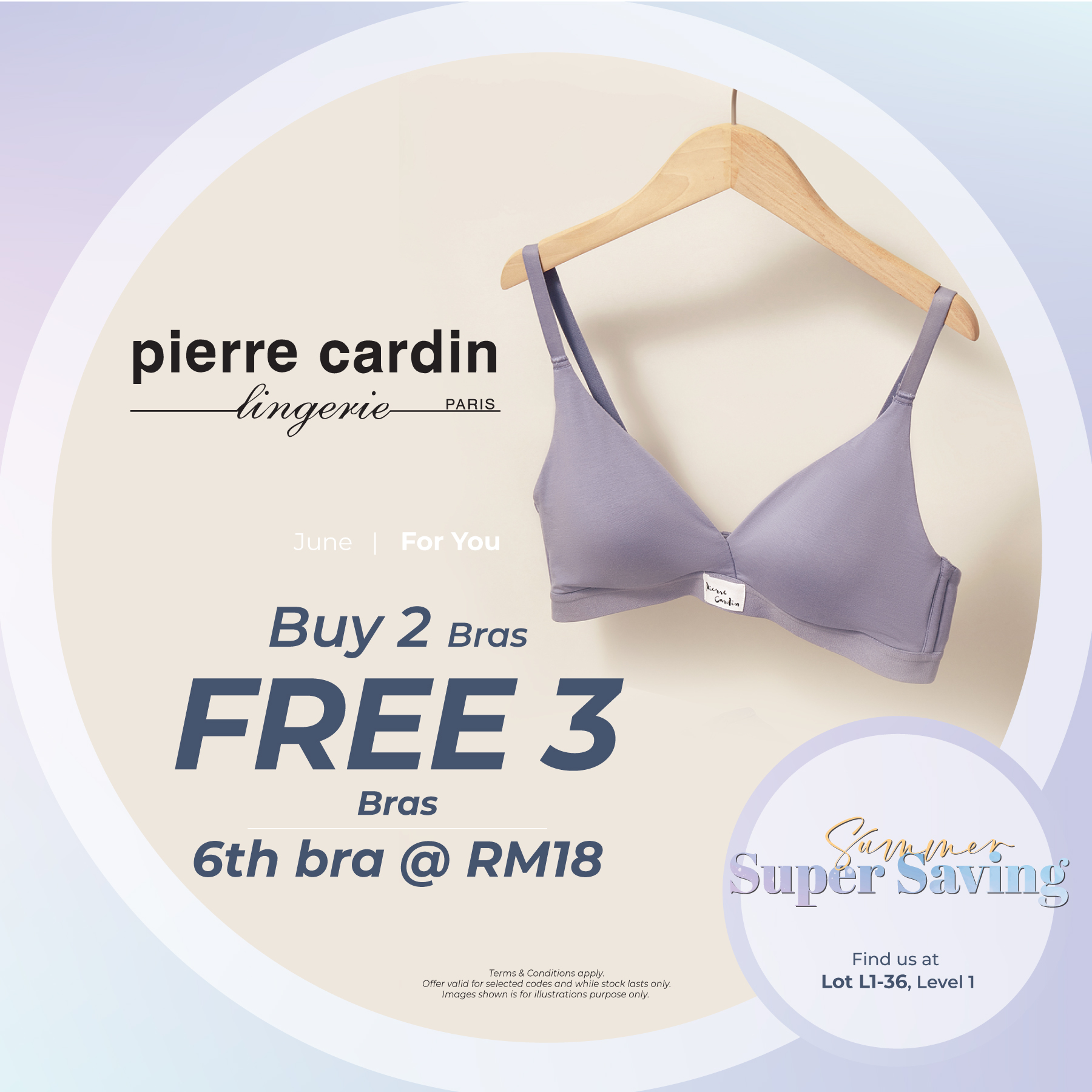 Mitsui Outlet Park KLIA Sepang - NEW IN ENERGIZED SPORTS BRA @ RM19/pc for  the 3rd piece purchase in store. T&C apply. #pierrecardinlingeriemy  #pierrecardinmy